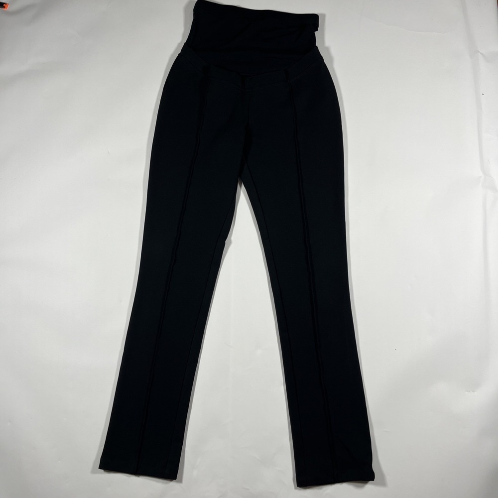 Seraphine Black Over the Bump Slim Leg Slim Trousers Work Pant Maternity Size 2